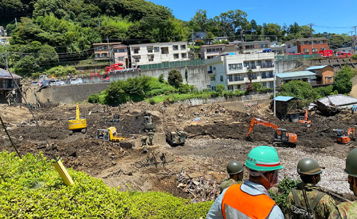 熱海土石流災害現場視察（健康福祉部長として）